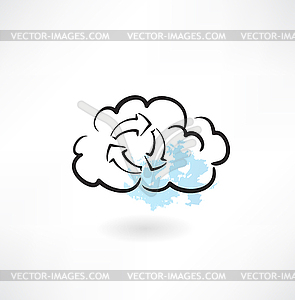 Cloud cycle icon - vector clip art