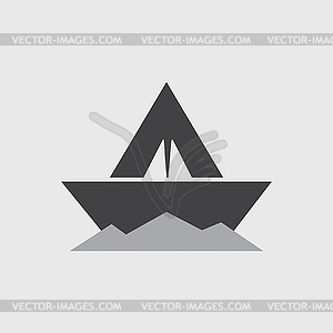 Paper boat - icon - vector image