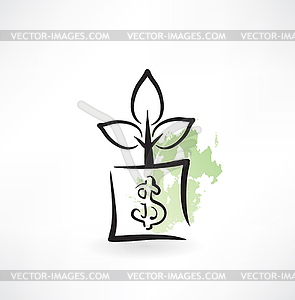 Investment in ecology icon - vector clipart