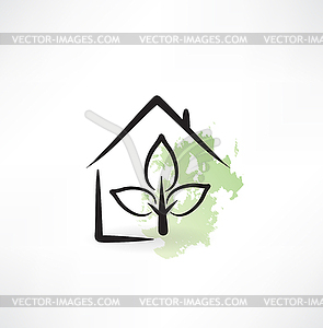 Eco house icon - vector image