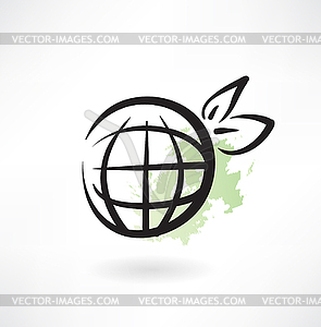 Ecology planet icon - vector clipart