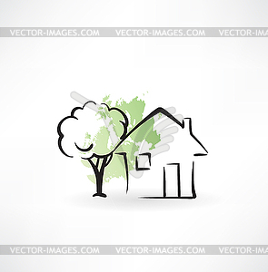 Eco house icon - vector image