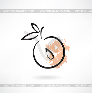 Peach icon - vector EPS clipart