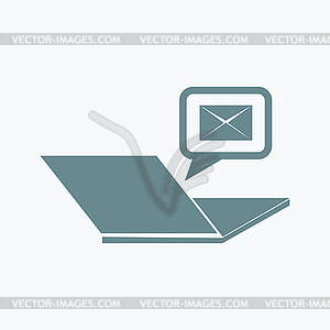 Icon communication over internet - vector clip art