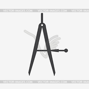 Drawing compass icon - vector image