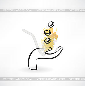 Money hand icon - vector clip art