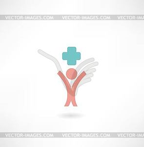 Man medic icon - vector image