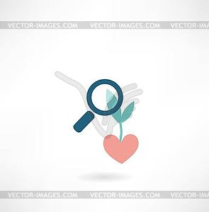 Plant magnifier icon - vector clipart / vector image