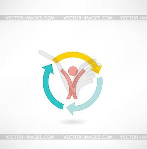 Arrow icon people - vector image