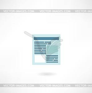 Page on Internet icon - vector image