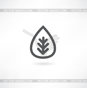 Black and white leaf icon - vector clipart