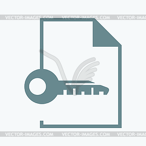 Locked document icon - vector clip art