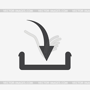 Download Icon on Square Black Internet Button - vector image