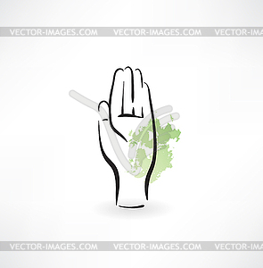 PROTECTING hands ecology icon - vector image