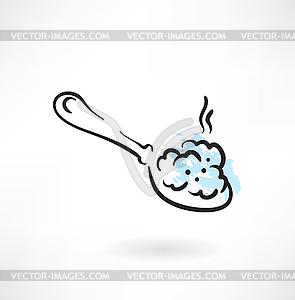 Spoon with porridge icon - vector clip art