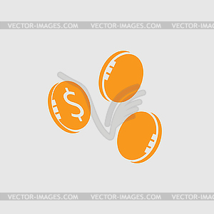 Gold coins with dollar sign - vector clip art