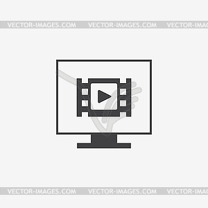 Media player with video loading bar and additional - white & black vector clipart