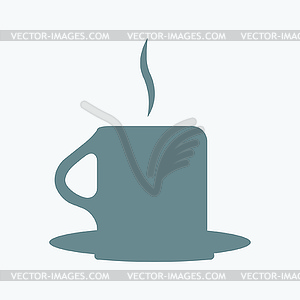 Cup (mug) of hot drink (coffee, tea etc) - vector image