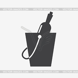 Champagne in ice bucket - royalty-free vector image