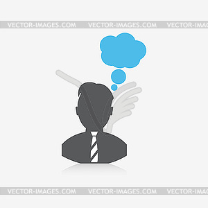 Thinking man icon - vector clip art