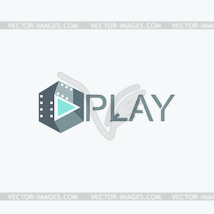 Video player icon - vector clipart