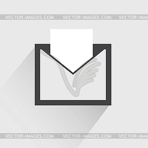 Envelope Icon Symbol - white & black vector clipart