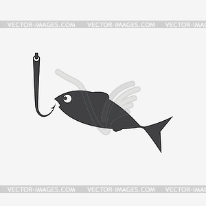 Set of various stylized icons for fishing - vector clipart