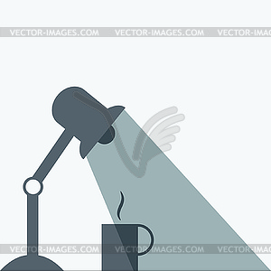 Table lamp and coffee icon - vector clipart / vector image