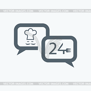 24 Hours Food Delivery Service - vector clip art