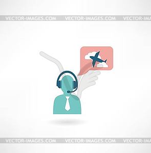 Air traffic controller icon - vector clip art