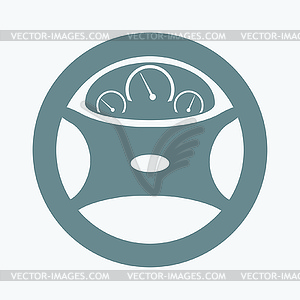 Icon steering wheel - vector image