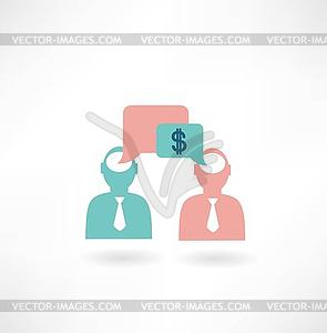 People talk about business icon - vector clip art