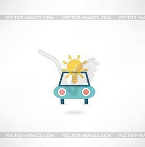 Car with idea of ??an icon - vector clipart