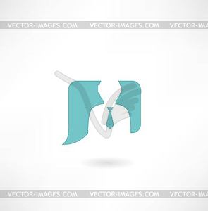 Silhouette of man icon - vector image