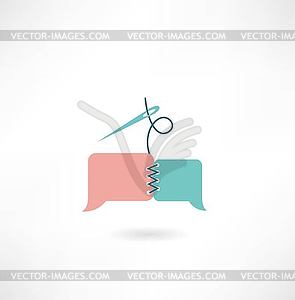 Conversations stitched thread icon - vector clipart