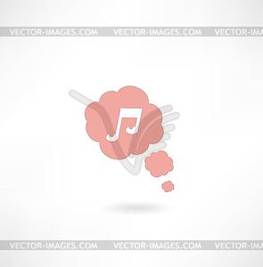 Metal multimedia musical note icon / button, - vector image