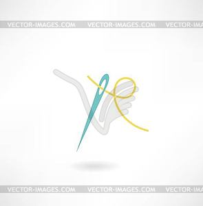 Needle and thread icon - vector clipart