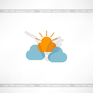 Sun and clouds icon - vector clipart / vector image