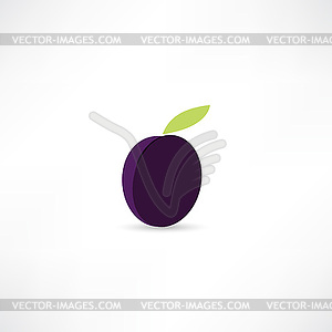 Plum icon - vector clip art