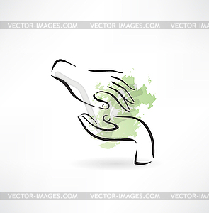 Hands icon - vector clip art