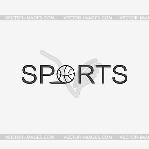 Спорт значок баскетбол - векторное изображение