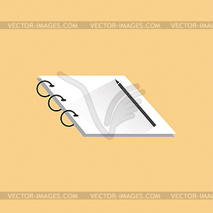 Notebook and pencil icon - vector image