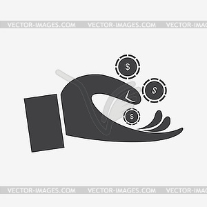 Money hand icon - vector clipart / vector image