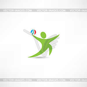 Beach volleyball icon - vector image
