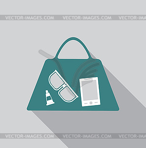 Women`s bag icon - vector clip art