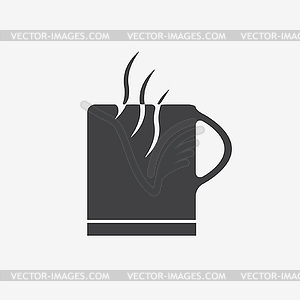 Hot drink icon - white & black vector clipart