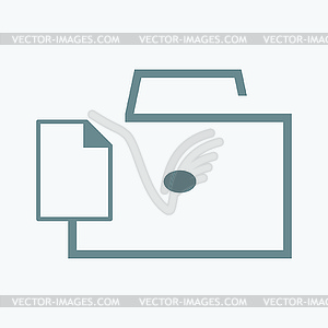 Briefcase with documents icon - vector image