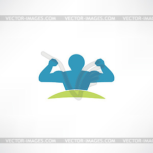 Bodybuilder icon - vector image