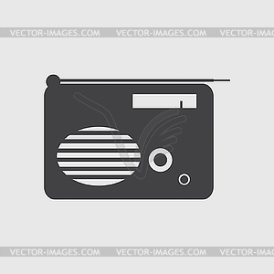 Radio icon - white & black vector clipart