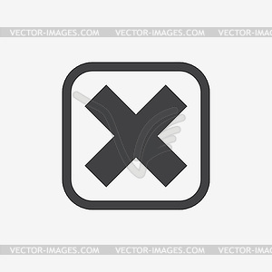 Cross in frame. checkbox icon - vector clipart / vector image